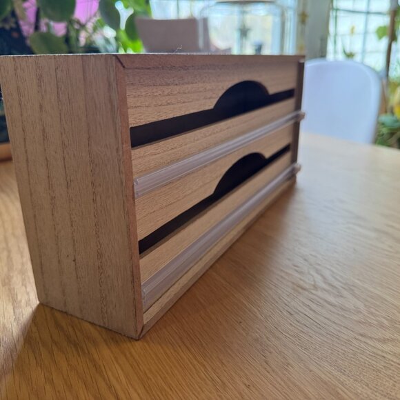 2 in 1 Wrap Organizer with Cutter - Bullseye's Playground™, Natural Wood - Picture 3 of 11